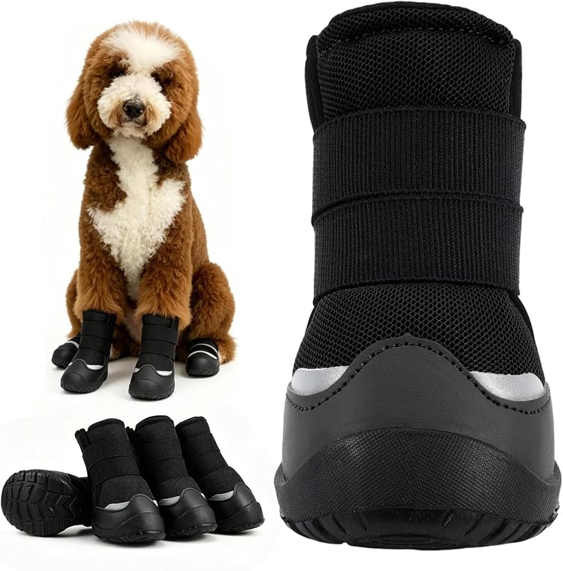 Botas para Cães Furrtripsy com Solado Antiderrapante e Tiras Ajustáveis, Preto #6