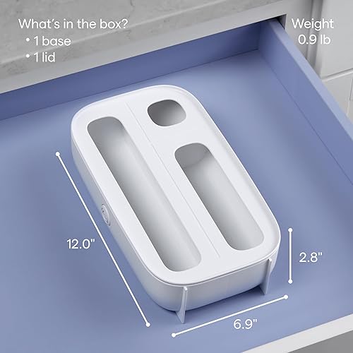 Miniatura 4 de YouCopia StoraBag - Dispensador de bolsas de alimentos con cajón, 3 ranuras, organizador de bolsas de sándwich de plástico para almacenamiento de