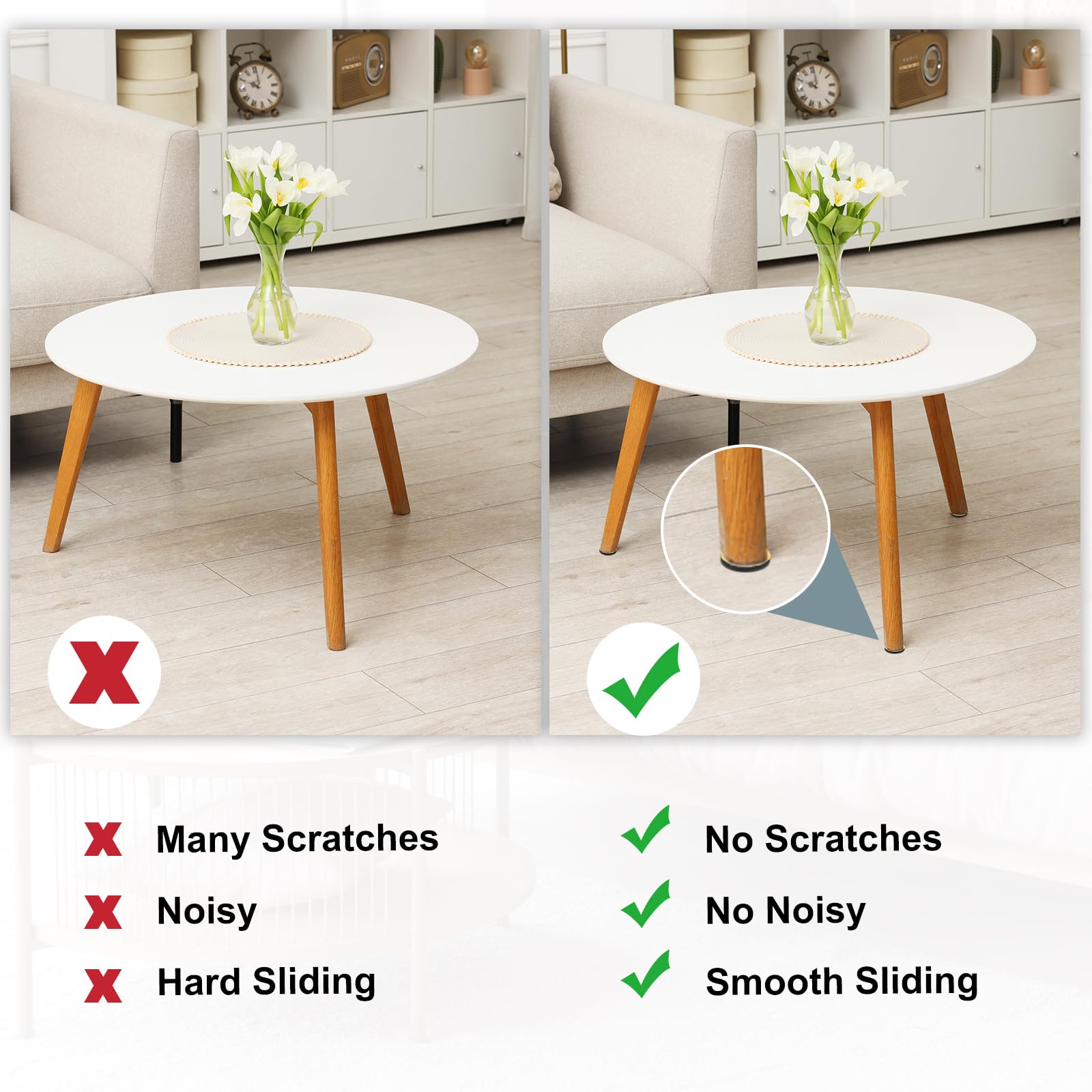 Sourcing Map Furniture Sliders, 12Pcs 2" - Plastic Self-adhesive - View #2