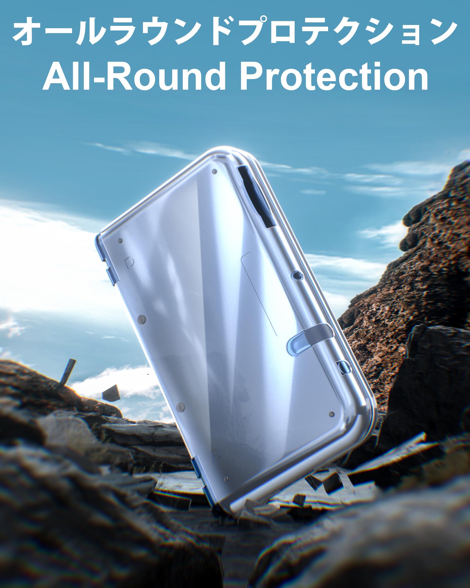 Coque 3DS XL avec protection d'écran 3DS XL, coque rigide transparente avec film PET flexible HD pour 3DS XL/LL 2015