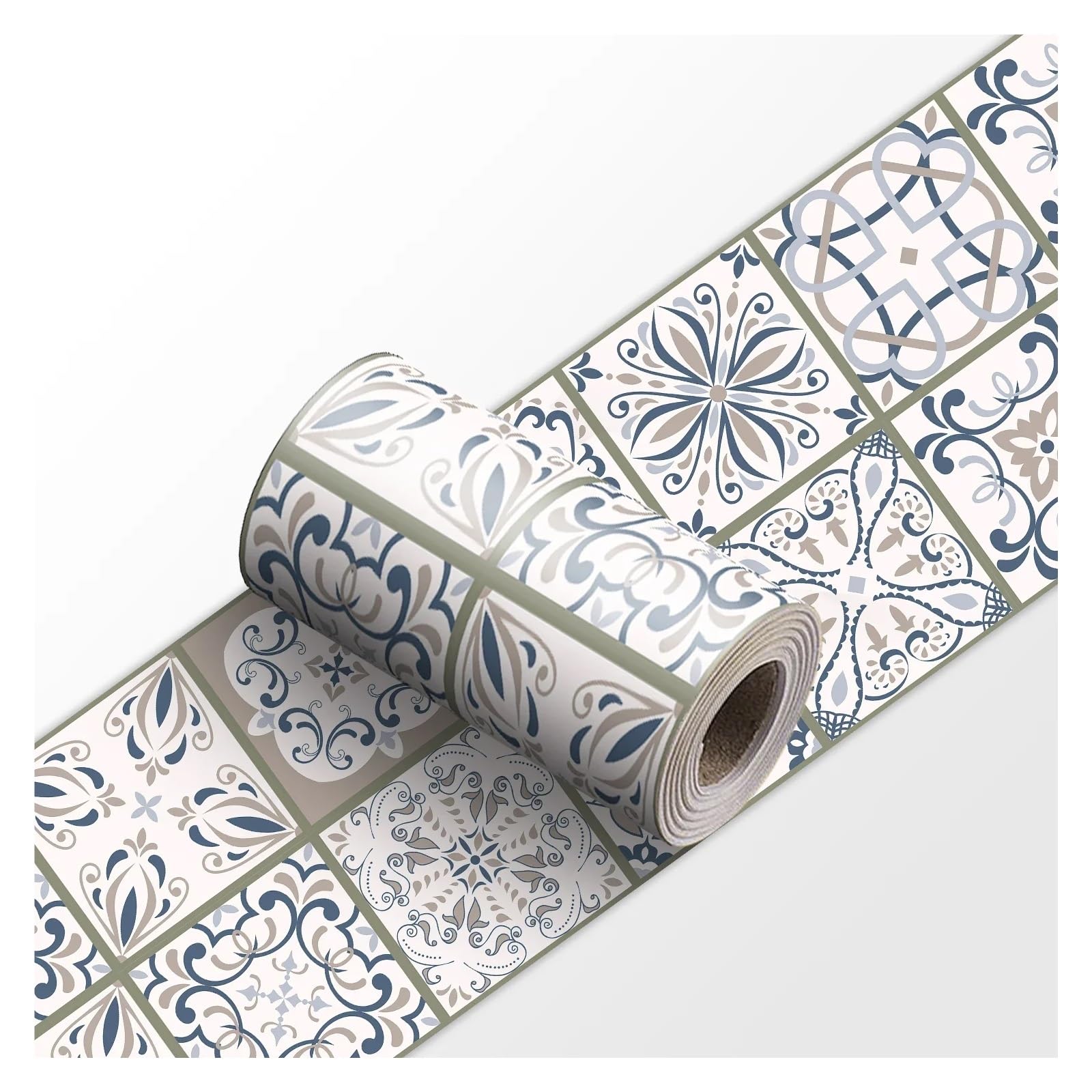 JTKSSCS Wallpaper Borders 1pcs Ceramic Wall Stickers Peel & Stick Kitchen Backsplash Decorative Waist Line Tile Strips for Bathroom Skirting(YX-157,15cmX240cmX1roll)