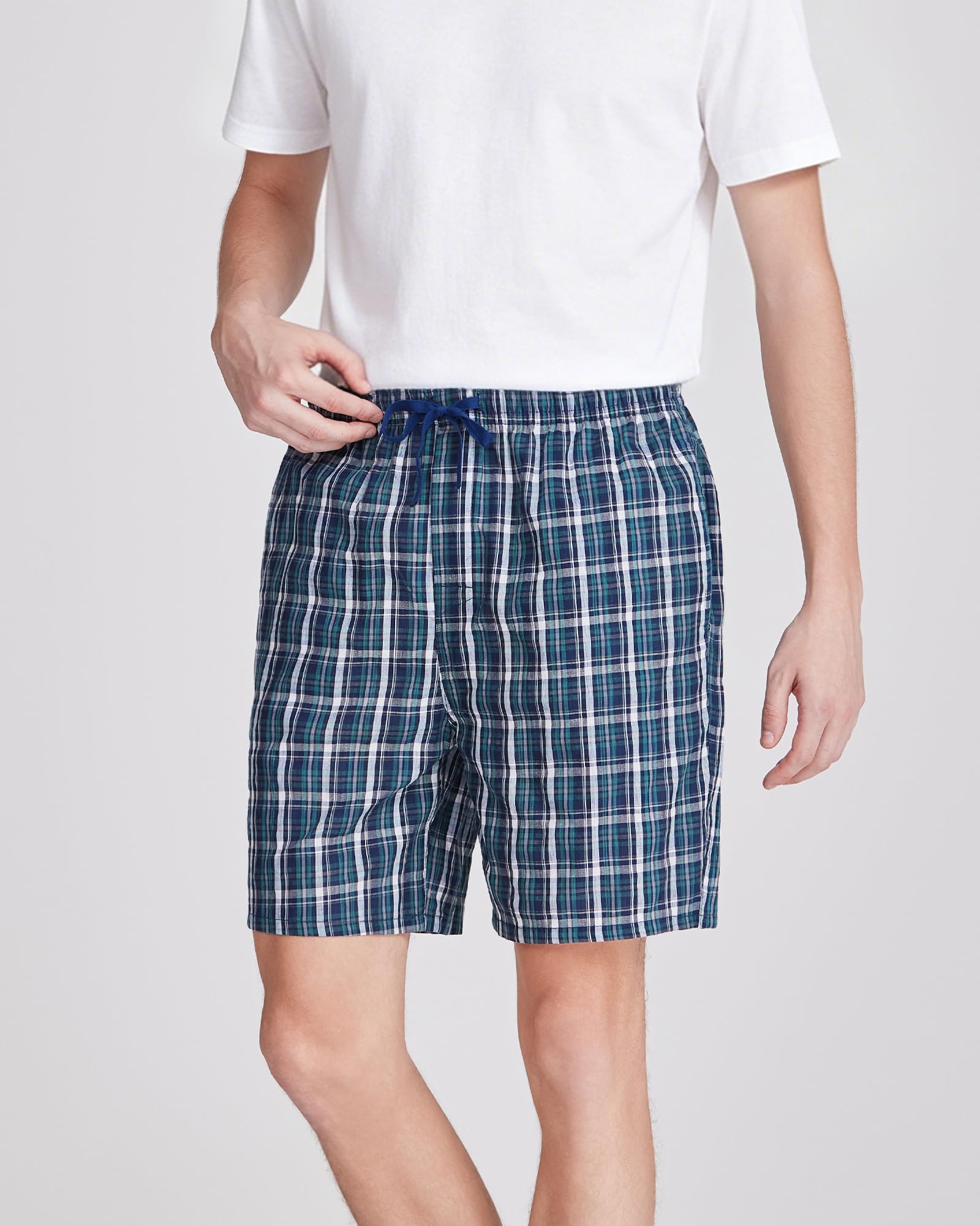 Short de Pyjama pour Homme, Pantalon de Pyjama à Carreaux Avec Poches Latérales et Taille élastique, Pack de 3