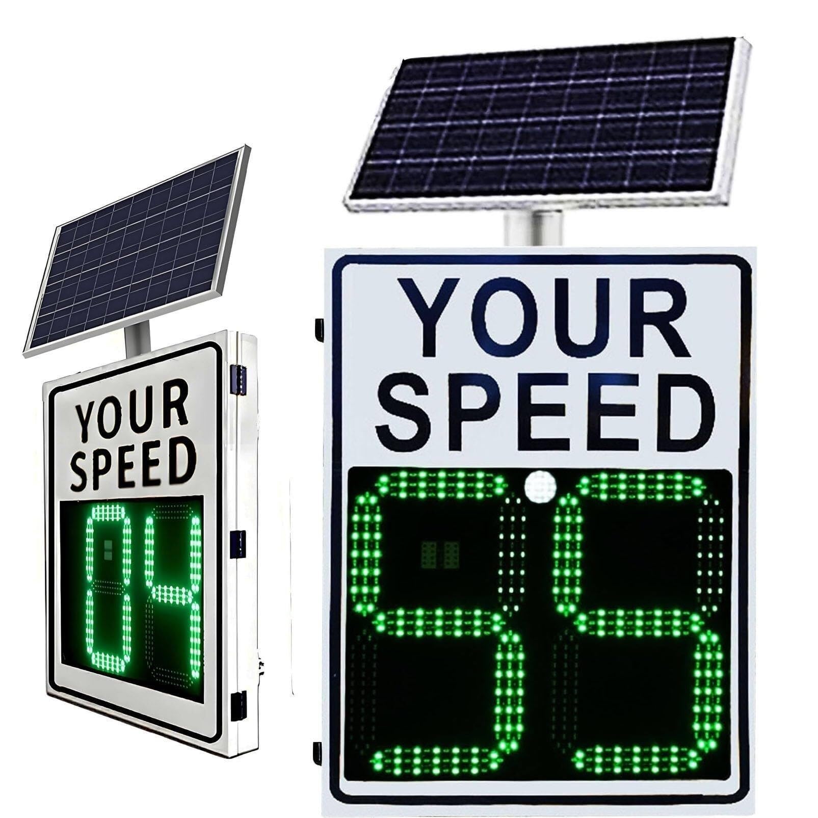 Znak Ostrzegawczy Radarowy Z Czujnikiem Prędkości 23"x25,5" (47x38 Cm) Z 2-cyfrowym Wyświetlaczem LED Bezprzewodowym Zdalnym Automatycznym Ostrzeżeniem O Przekroczeniu Prędkości