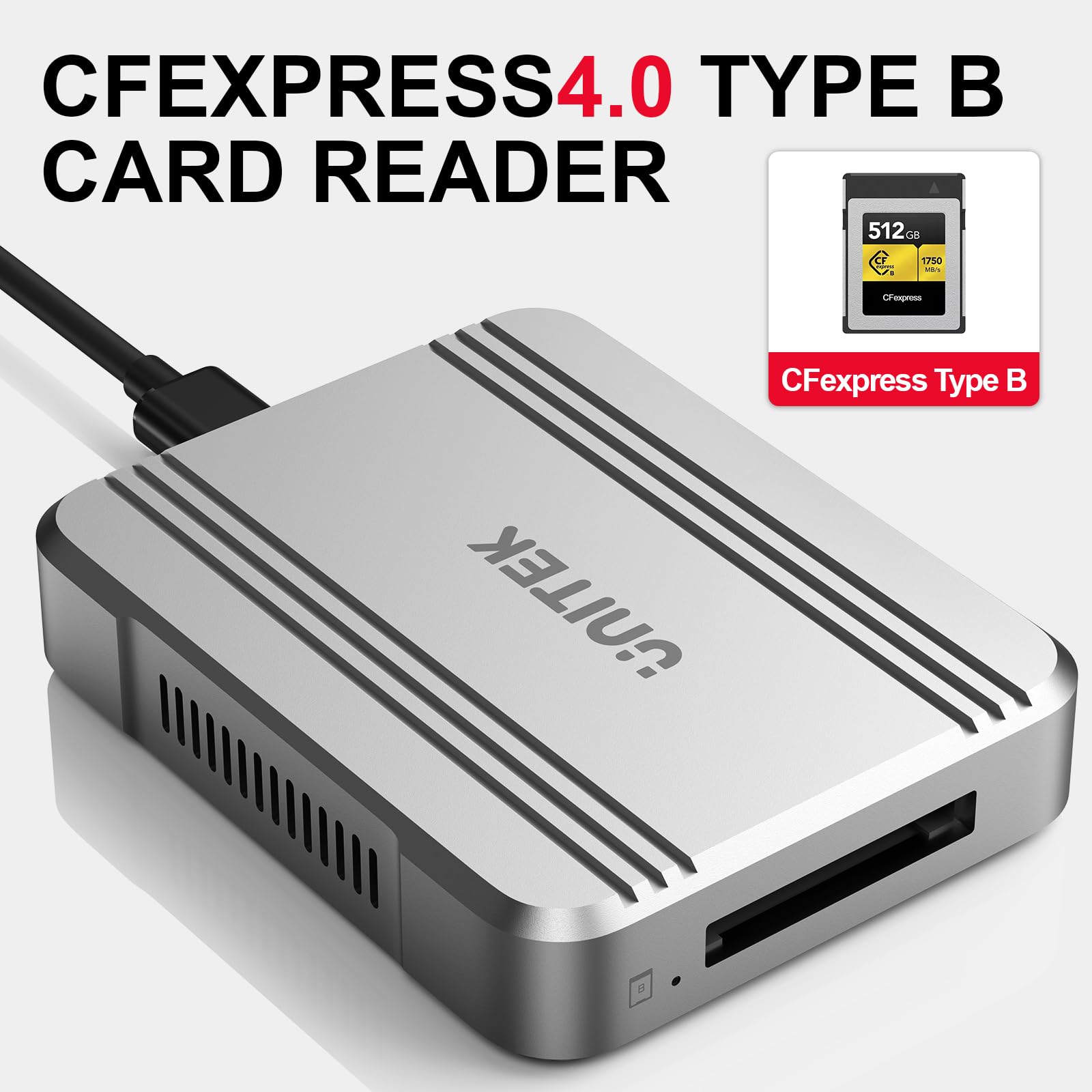 Lecteur de cartes CFexpress 4.0 type B 40 Gbit/s, lecteur CF Express pour CFexpress Type B