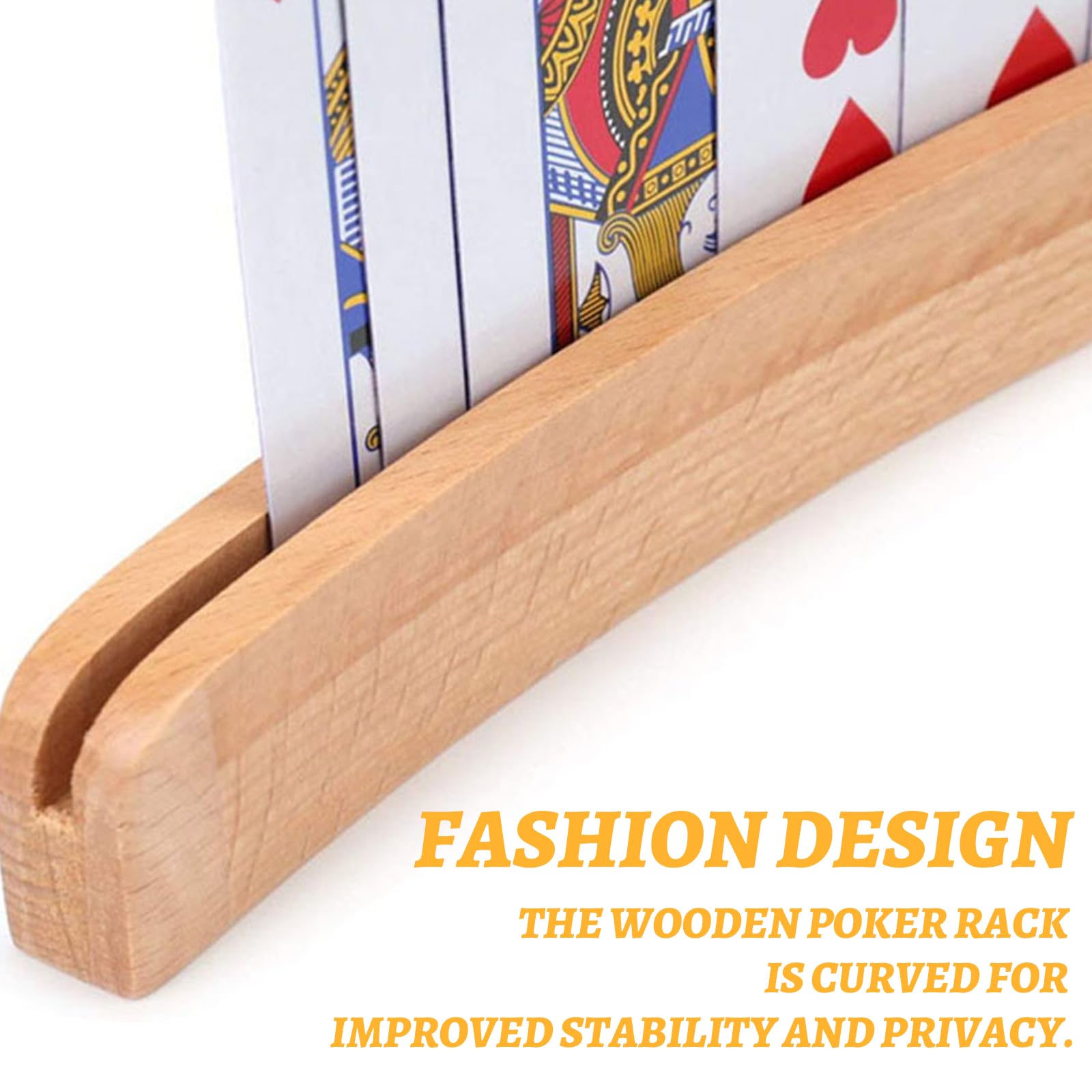 2 Porta Carte Da Gioco In Legno Per Bambini E Adulti - Supporto Per Carte Per UNO, Poker, Mani Libere, Antiscivolo, Rosso E Blu