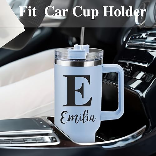 Miniatura 7 de Personalized 40 Oz Tumbler with Handle and Straw, Custom Insulated Stainless Steel Tumbler with Name Travel Coffee Mug Birthday Gifts for Women Men