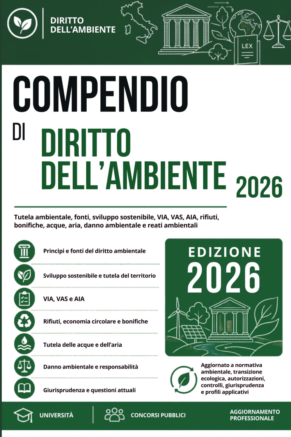 COMPENDIO di DIRITTO DELL'AMBIENTE: Per la preparazione ai concorsi pubblici Funzionari ambientali · Concorsi PA · Operatori del settore