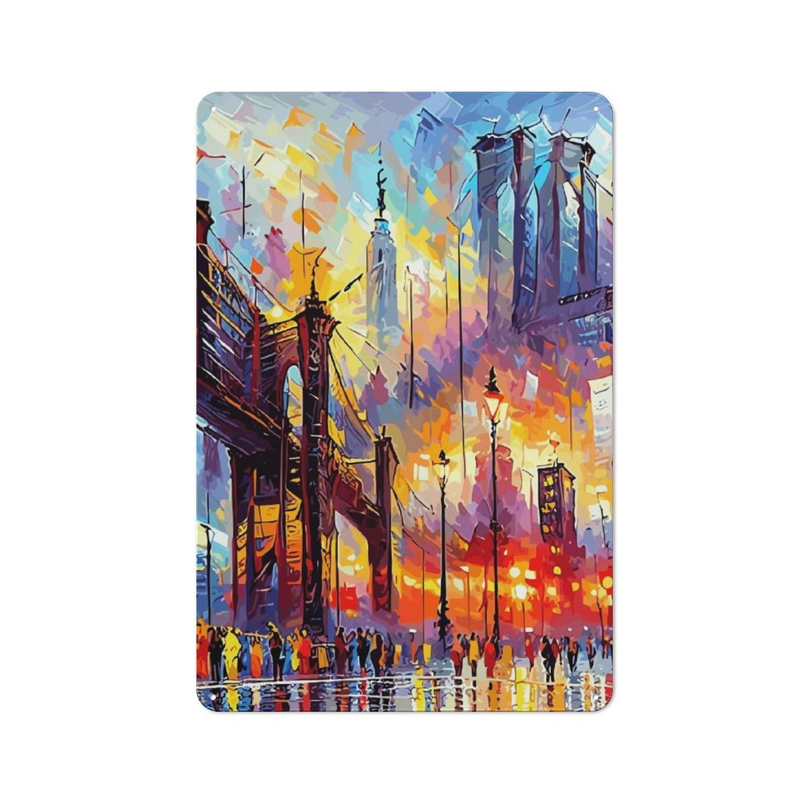 Junmoney Allegory Of New York City Retro Tin Sign 30X20cm For Dining Room Or Kitchen, Suited To Kitchen Wall Decor Lovers