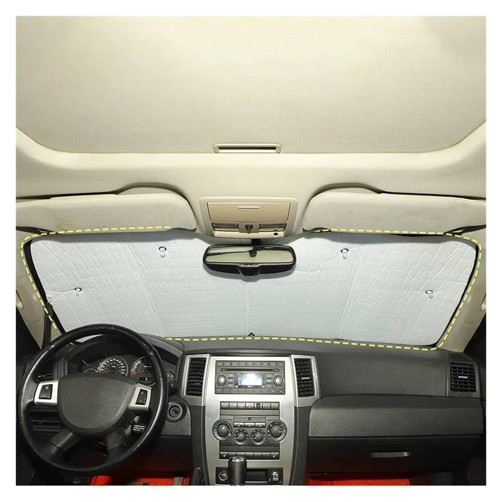 Parasoles de Coche para Jeep para Grand para Cherokee Parasol para Ventana Delantera Protección UV Protector Solar Cubierta Visera para Parabrisas Parasol Coche Delanter(2007-2010)