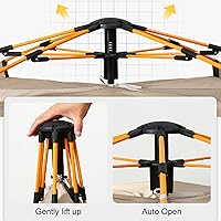 Vista 6 de Generic 2-4 Person Camping Dome Tent, Waterproof Windproof,Portable Tent Bag,Automatic Pop Up Camping Tent with 2 Doors and 2 Mesh