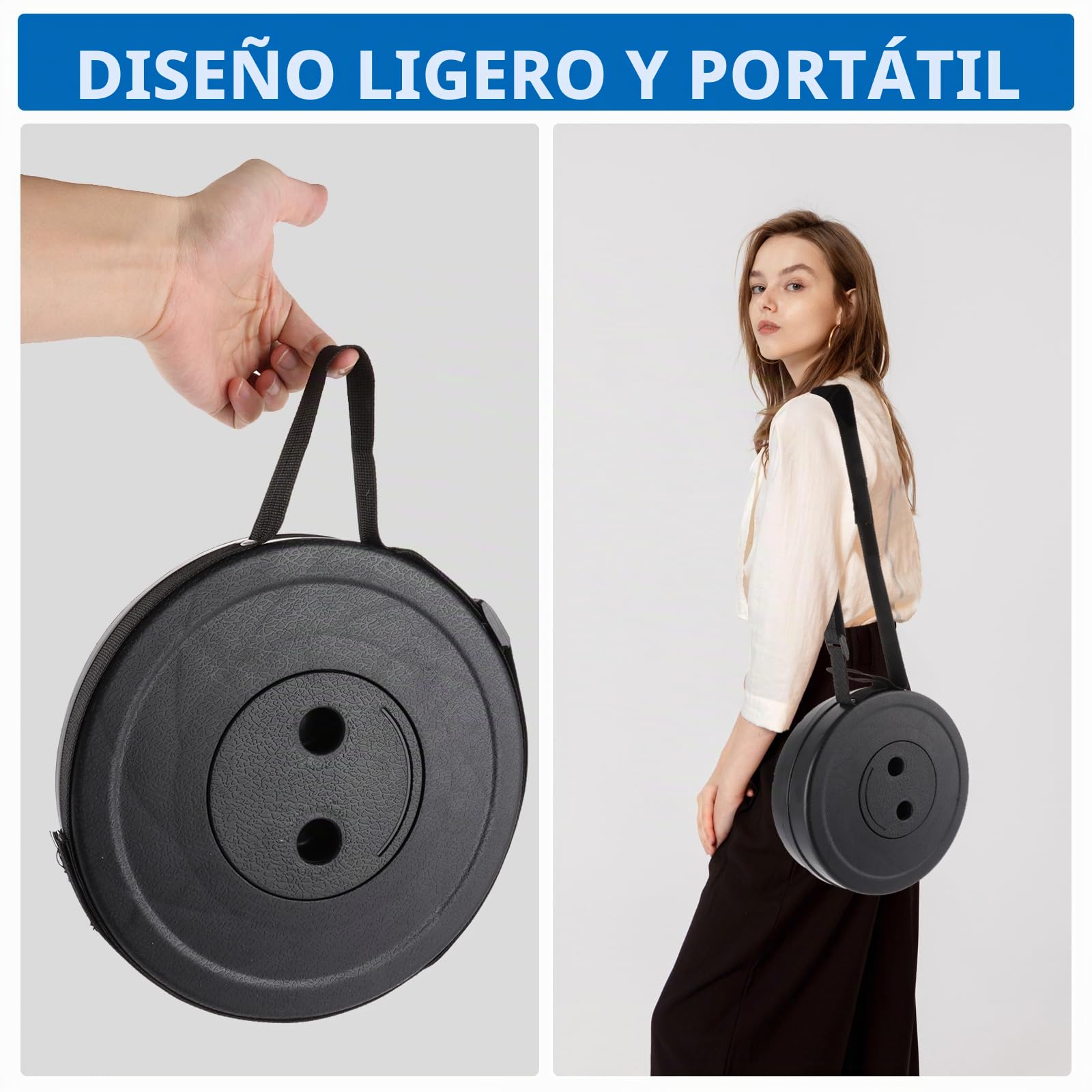 DAJAVE 2 unidades taburete telescópico plegable portátil con alta capacidad de carga al aire libre camping pesca familias interior negro