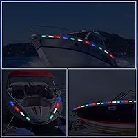 Vista 7 de Treela 12 luces de navegación para barco a batería, luces de kayak para noche, funciona con pilas, luces de popa de lancha, luces LED de seguridad