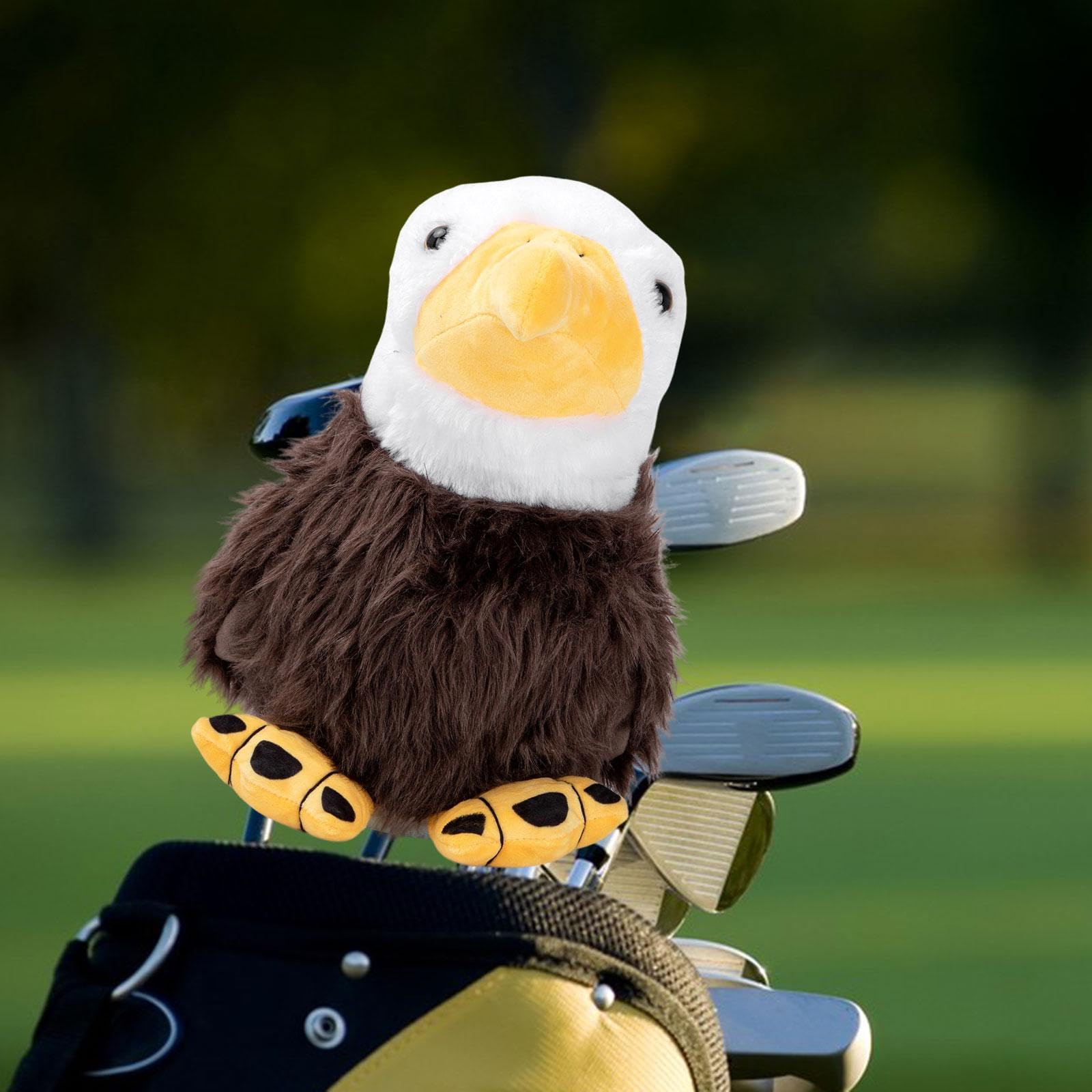 Milageto Eagle Plüsch Driver Head Cover Golfschläger-Kopfbedeckung, entzückender universeller Cartoon-Schlägerkopfschutz für Training Parks Outdoor, Kratzfest, Zubehörschutz, Geburtstage für Freunde