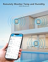 Vista 5 de Govee Termómetro higrómetro para interiores, paquete de 3, medidor de temperatura de humedad Bluetooth con pantalla LCD grande, alerta de Negro