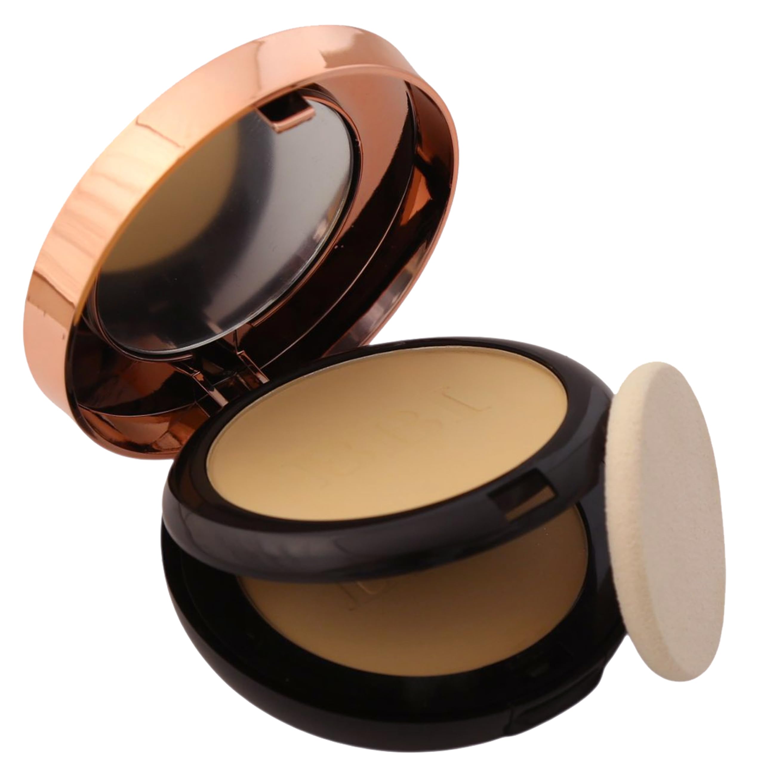 BEACHBORN India 2-in-1 Oil Control Compact Powder with Mirror & Puff – Long Lasting 16h Face Makeup (01# SOFT IVORY, 20 GM)