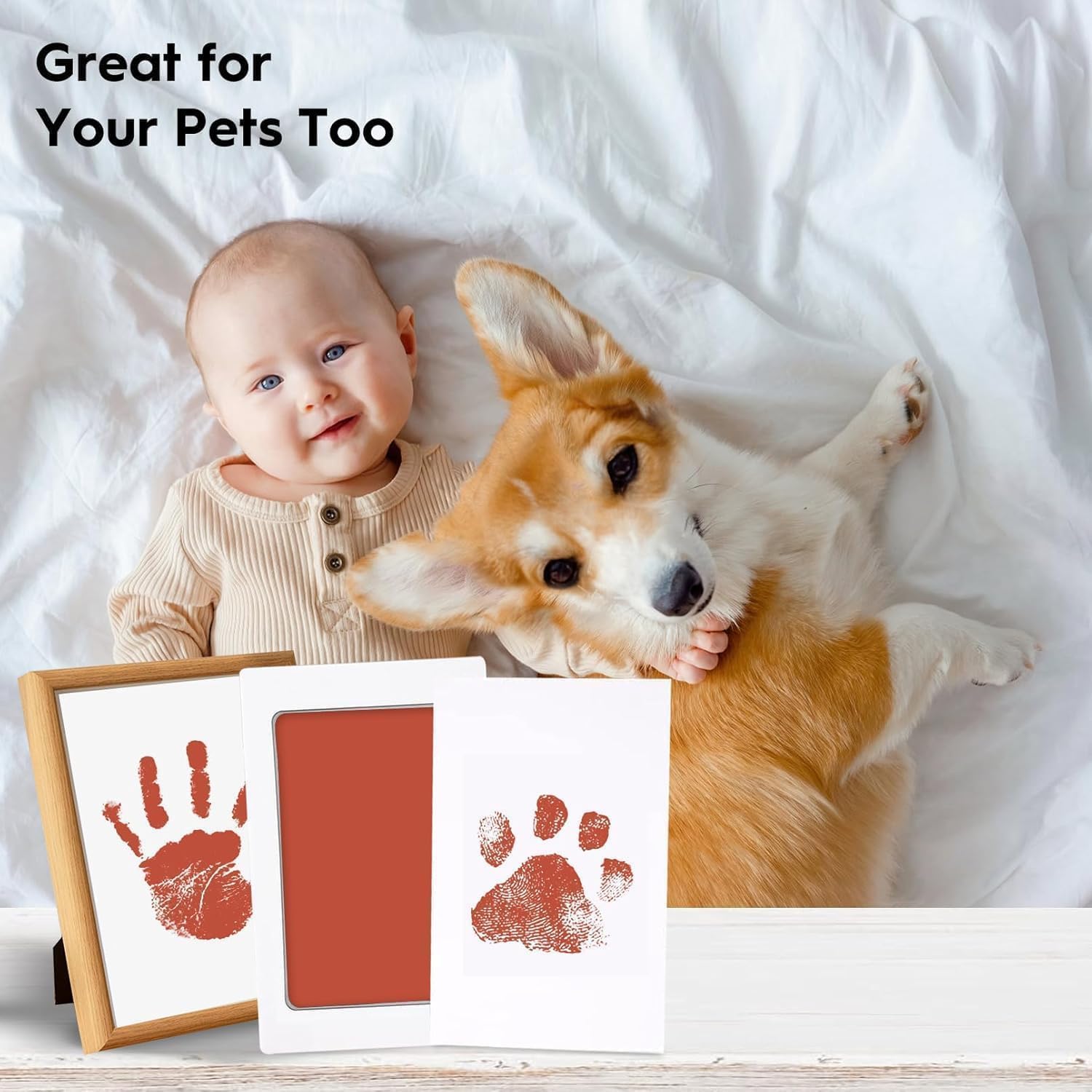 TATUNER Baby Hand and Footprint Kit Inkless - Mess Free Ink Pad, Paw Print Kit for Dogs and Cats, Safe Clean Touch Ink Pads for Newborn Handprints — view 24