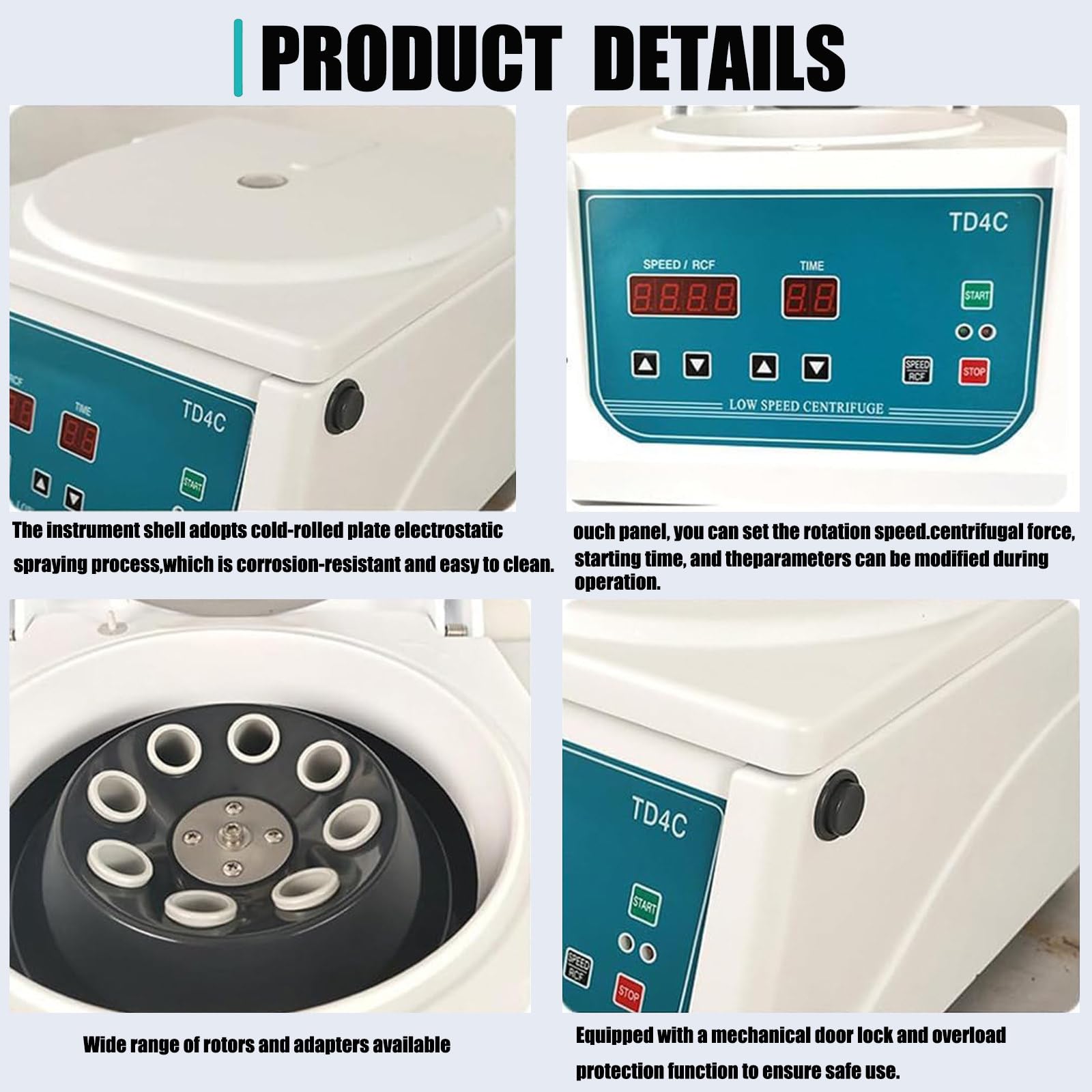 Centrifugeuse Numérique De Paillasse,Centrifugeuse PRF,Séparateur De Graisse De Sérum,0-4000 TR/Min (Max. 2150 Xg),pour Une Utilisation en Laboratoire et à Domicile