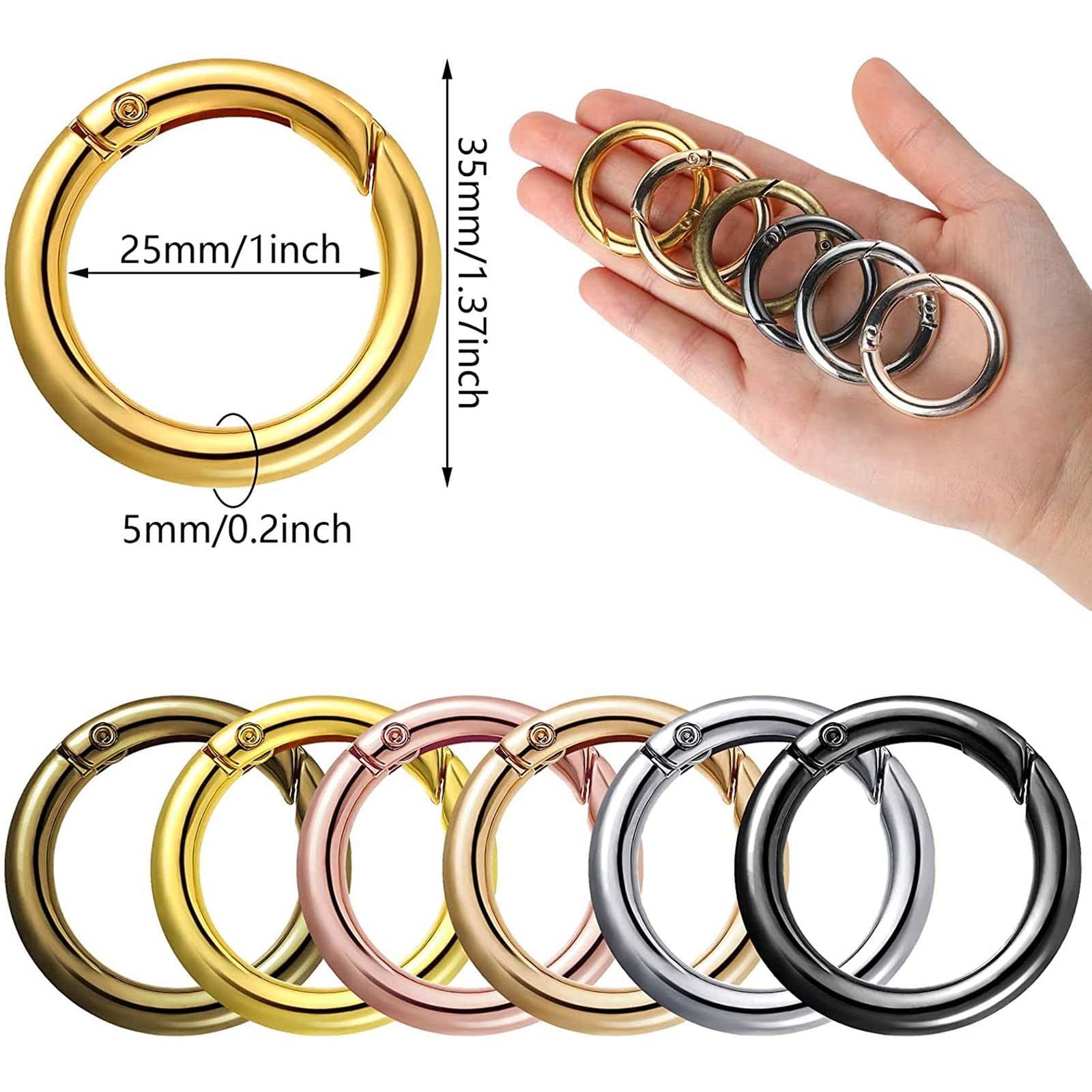 5 set di 18 moschettoni a molla con anello a O ring, con fibbia, gancio a scatto