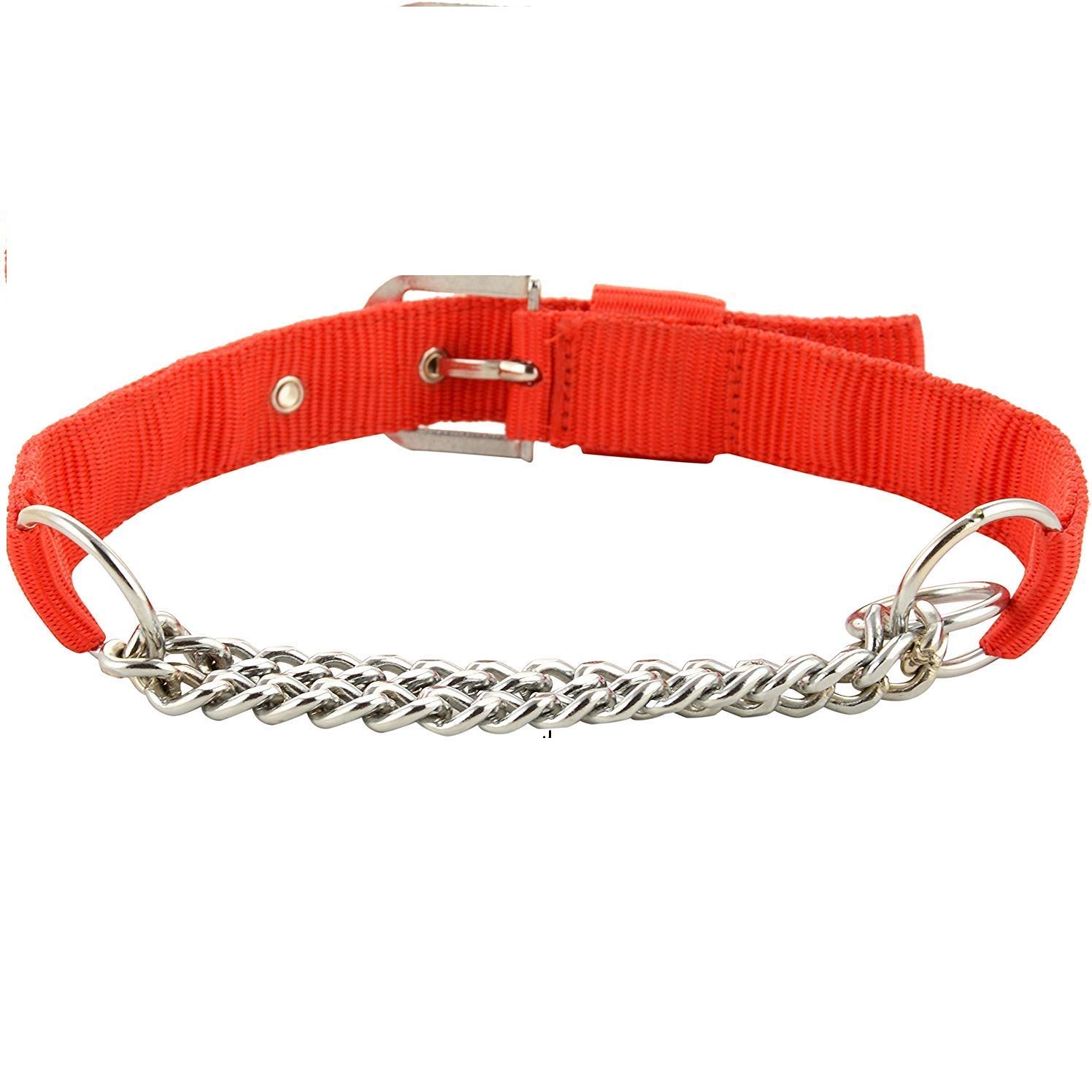 MS Petcare Dog Choke Pet Nylon Half Chain Collar Half Choker Stainless Steel Dogs Collars Width - 1.25 Inch, Neck Size 22" to 28" Inch for Large & Giant Breed Dogs - Red Color (B08PT9FRJ9) Amazon Price History, Amazon Price Tracker