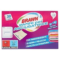30 Panni Profumati per Asciugatrice – Con Ammorbidente – Formula Anti-Pelucchi – Morbidezza e Freschezza per il Bucato – Profumo Fresco Fiorito – Brawn