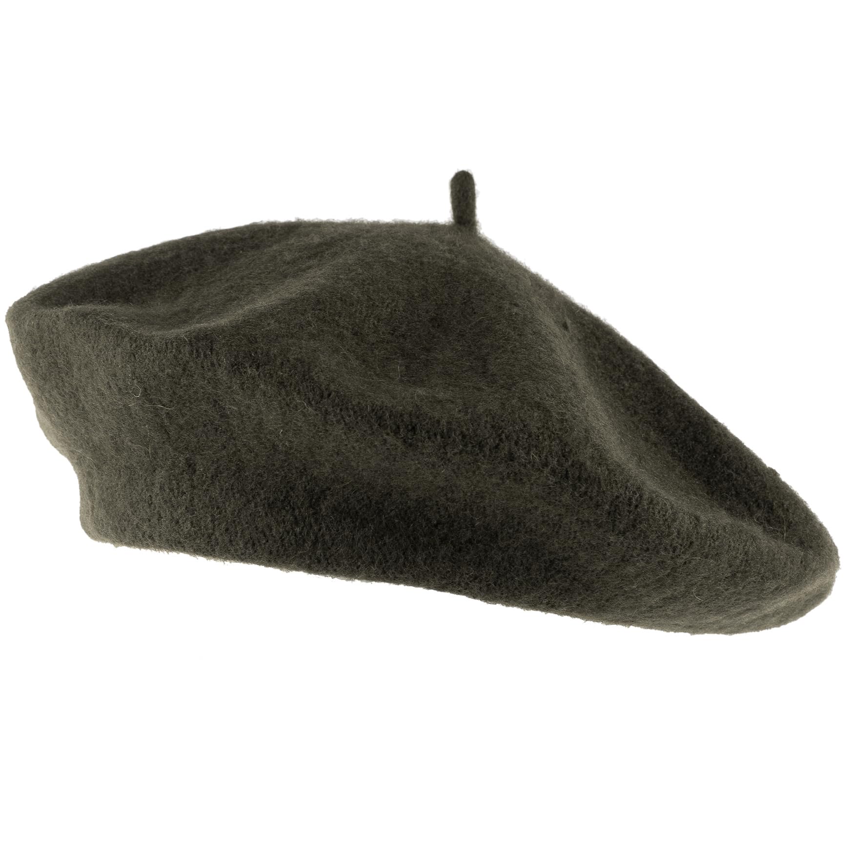 Hat To Socks Women's Khaki Wool Blend French Beret For Men And In Plain Colours (Khaki)