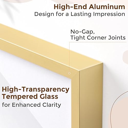 Miniatura 298 de Fun Memories Portarretratos de metal de 16 x 20 pulgadas con paspartú de 11 x 14 pulgadas, acabado de aluminio cepillado, parte delantera de vidrio