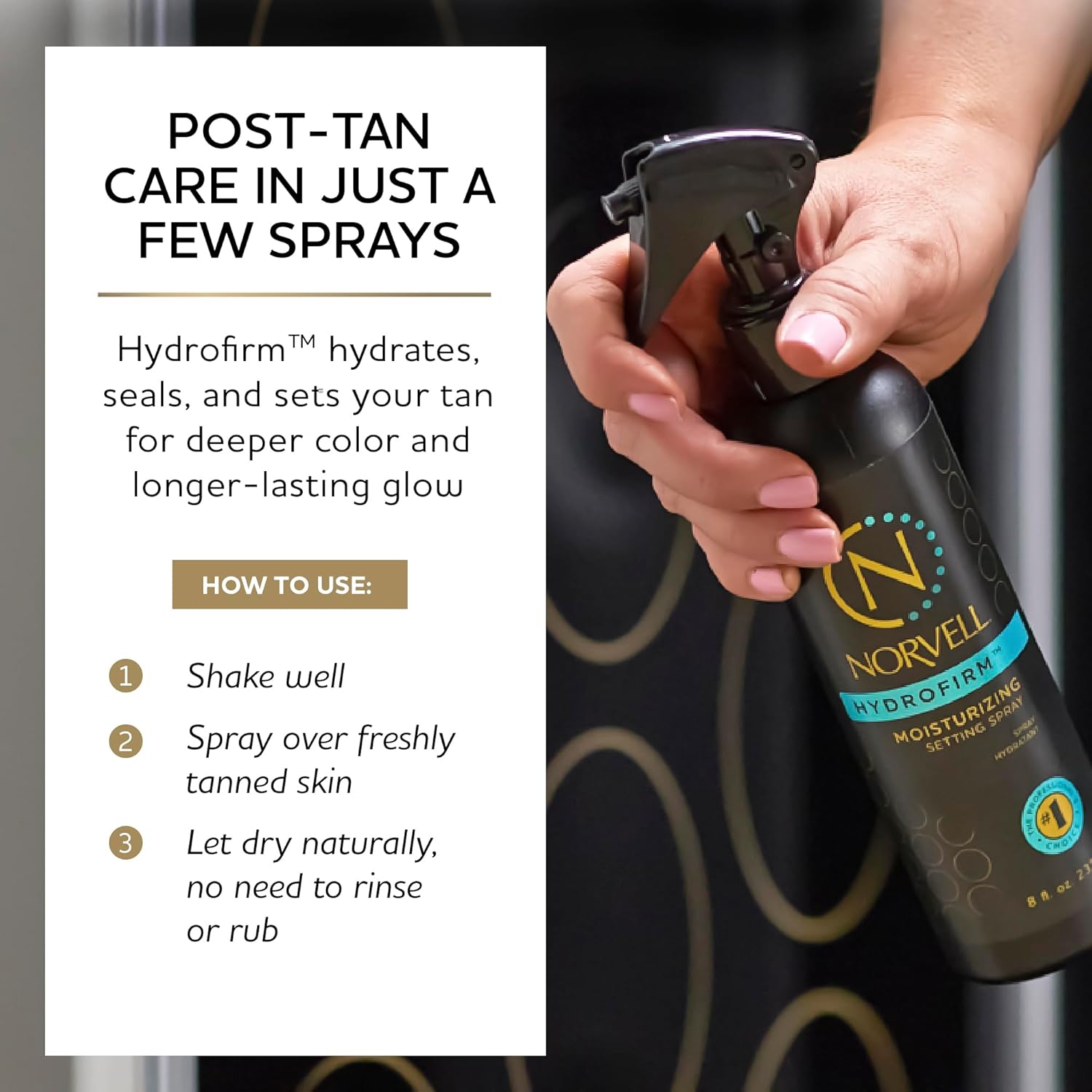 Norvell Post Sunless Hydrofirm Moisturizing Spray 8 fl oz – Professional Hydrating Spray to Extend Sunless Tan, Soften Skin, Enhance Color & Reduce Uneven Fade for a Smooth Finish - Image 6