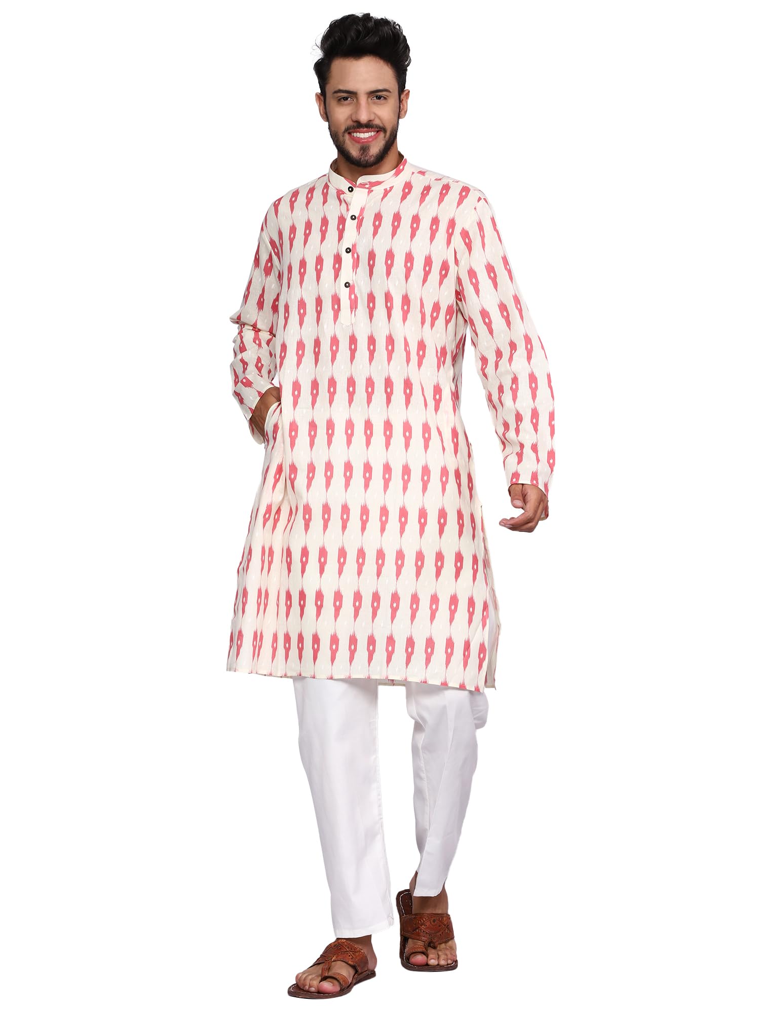 Mens Cotton Kurta Pajama Set Gift Boys Ethnic Wedding Party Grooms Pyjama Outfit Men Traditional Festive Long Sleeve