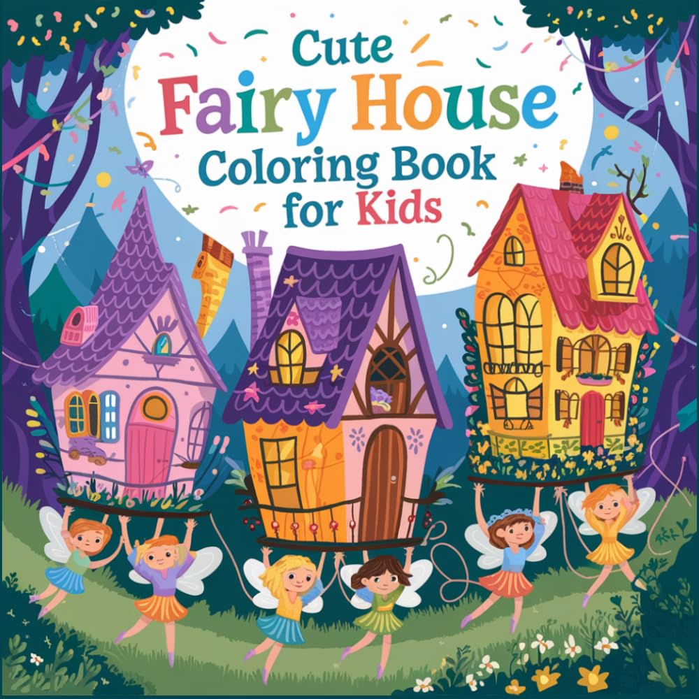 Cute Fairy House Coloring Book For Kids: Adorable Fairy Homes Filled with Magic, Mushrooms, and Woodland Fun