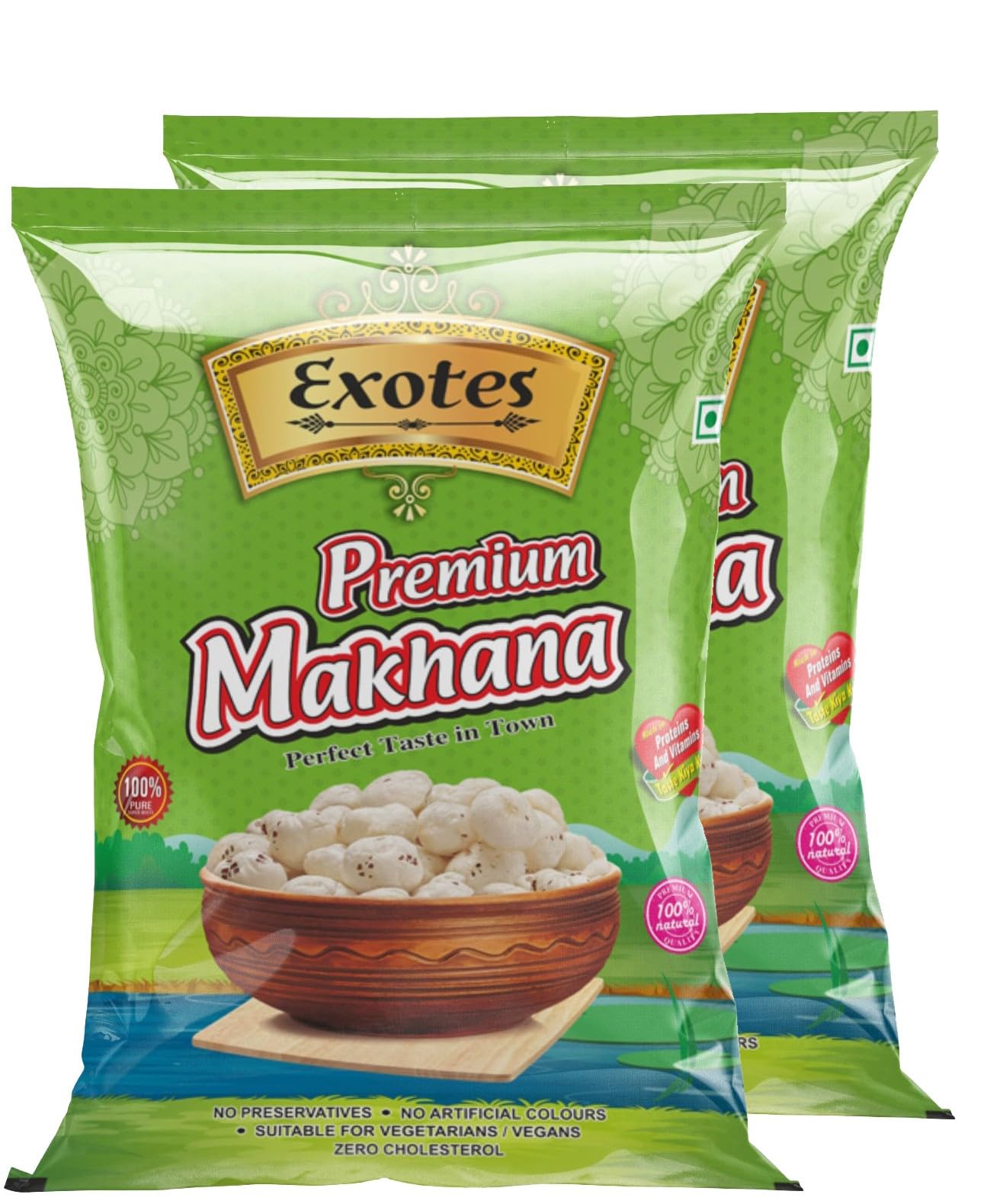 Exotes Makhana 400 Grams (2 X 200 Grams) Fit for Fasting Crunchy and Gluten-Free Fox Nuts Rich in Protein Ideal for Healthy Snacking Phool Makhana for Roasting & Cooking-picture-21