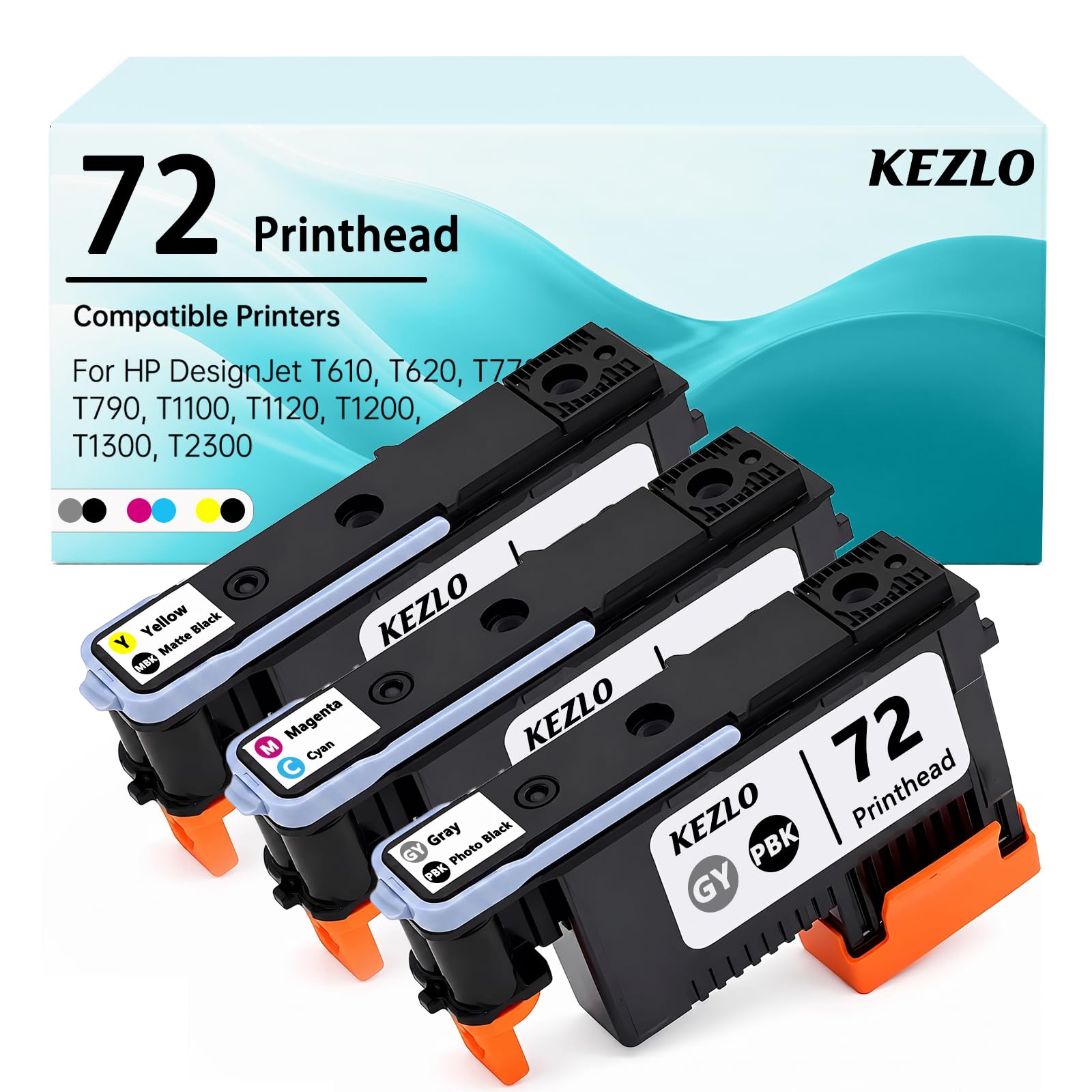 72 Druckkopf Wiederaufbereiteter 3er-Pack (GY/PBK、M/C、MBK/Y)