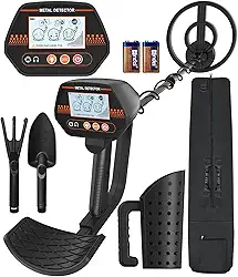 Detector de metais para crianças, 20 cm à prova d'água, detector de metais para praia com peneira de areia, detector de ouro leve para caça ao tesouro