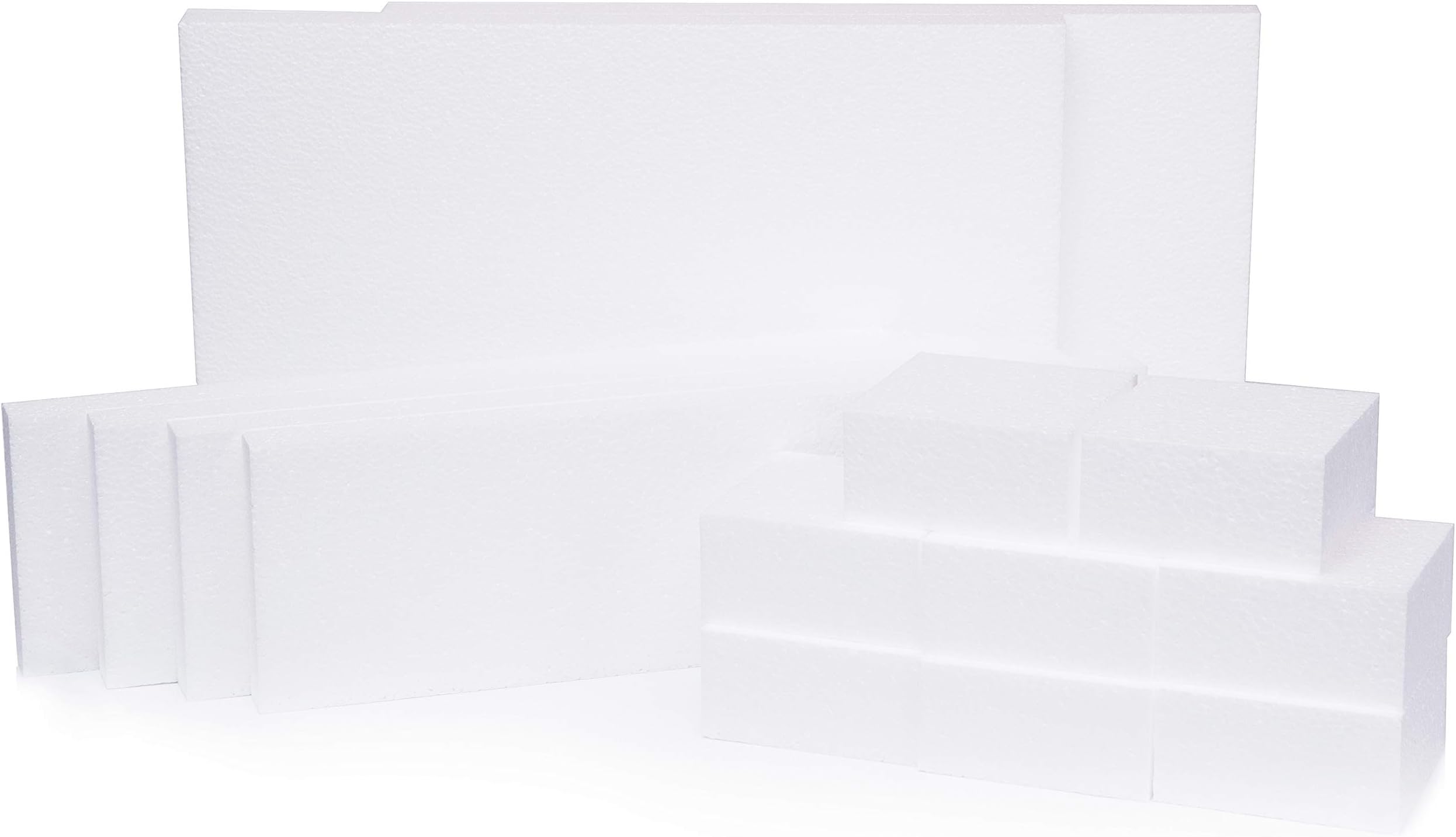 Silverlake Craft Foam Blocks - Variety Pack - EPS Polystyrene Blocks for Crafting, Modeling, Art Projects and Floral Arrangements - Sculpting Sheets for DIY School & Home Art Projects