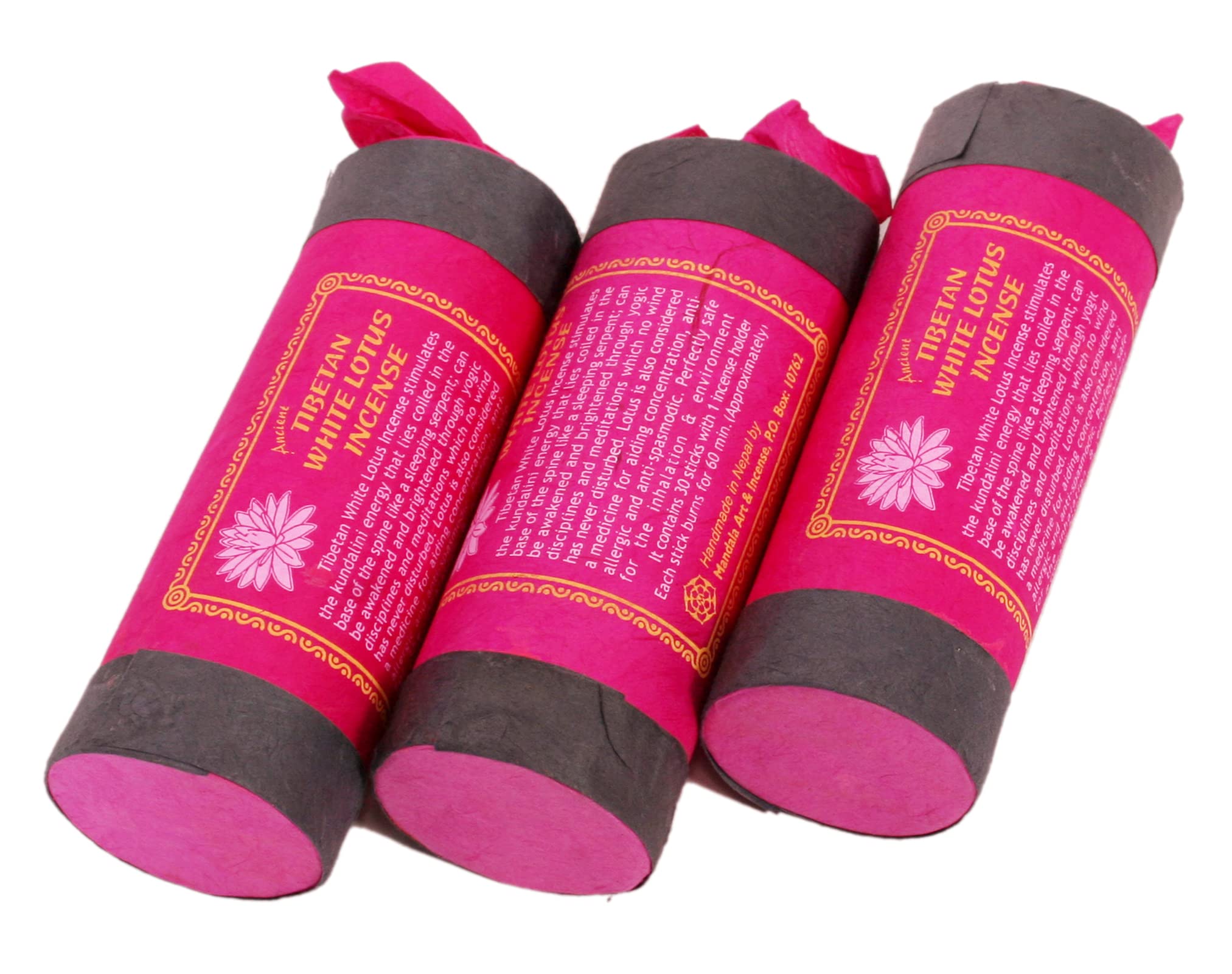 White Lotus Incense - 90 Sticks (3 Packs of 30) - 5 Inch - Stress Relief
