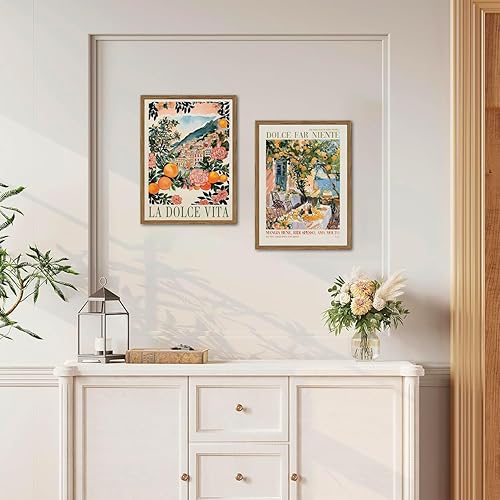 Miniatura 8 de Juego de 3 arte de pared de viaje de Italia, decoración de pared de la costa de Amalfi, impresiones en lienzo de cocina italiana de moda, arte