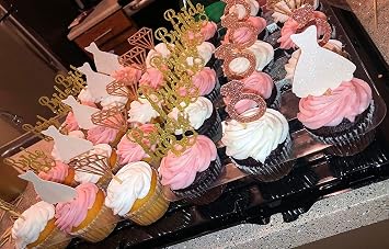 JeVenis 36 Pcs Bride to Be Cupcake Toppers Diamond Ring Wedding Dress Cupcake Toppers Glitter Miss to Mrs I Do Love Heart Ring Cupcake Picks Wedding Engagement Bachelorette Party Cake Decorations