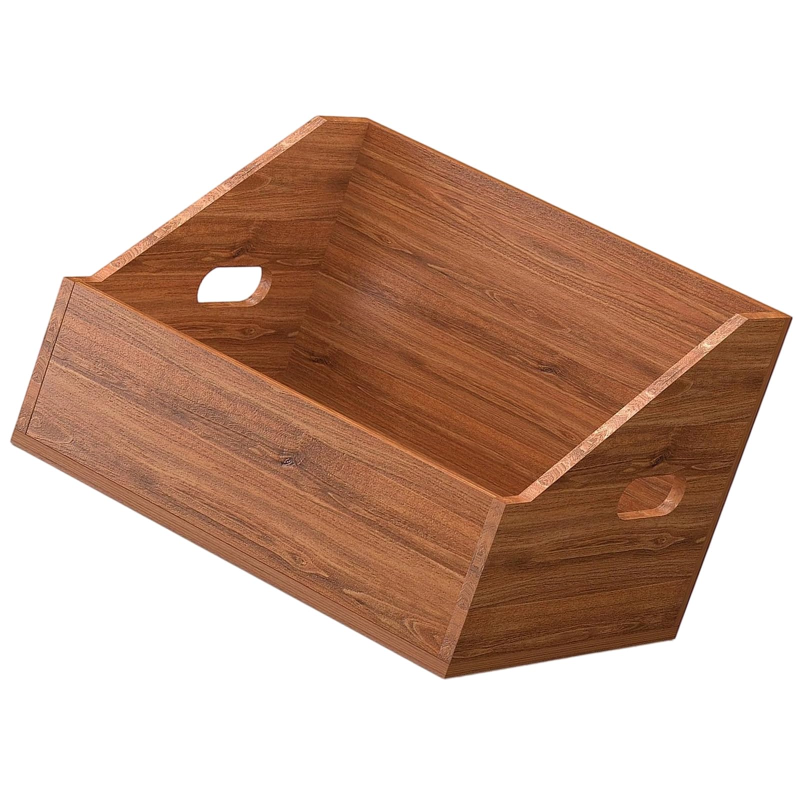 Scatola portaoggetti in legno con maniglie per l ' organizzazione della scrivania, supporto verticale anteriore aperto per file, riviste, libri e archiviazione dischi scrivanie da studio Organizer