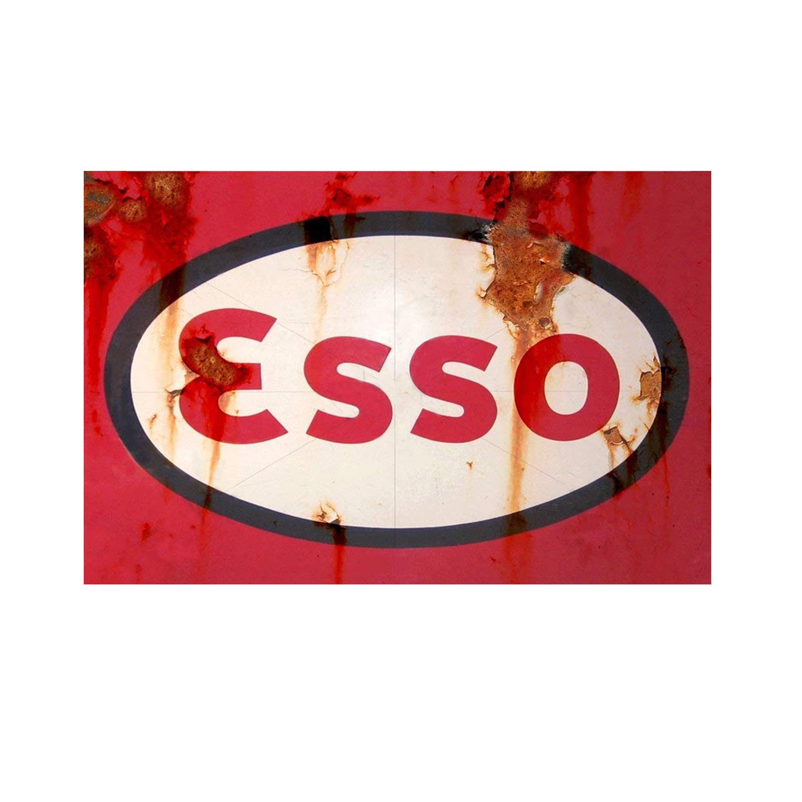 TIN SIGN ESSO Rust Gas Pump Station Oil Decor Garage Auto Shop Store Bar A062 Metal Tin Sign 8X12 Inches