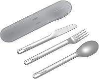 Bentgo Stainless Steel Travel Utensils Set - Reusable 3-Piece Fork Spoon Knife with BPA-Free Case, Eco-Friendly for Camping Office Travel (Gray)