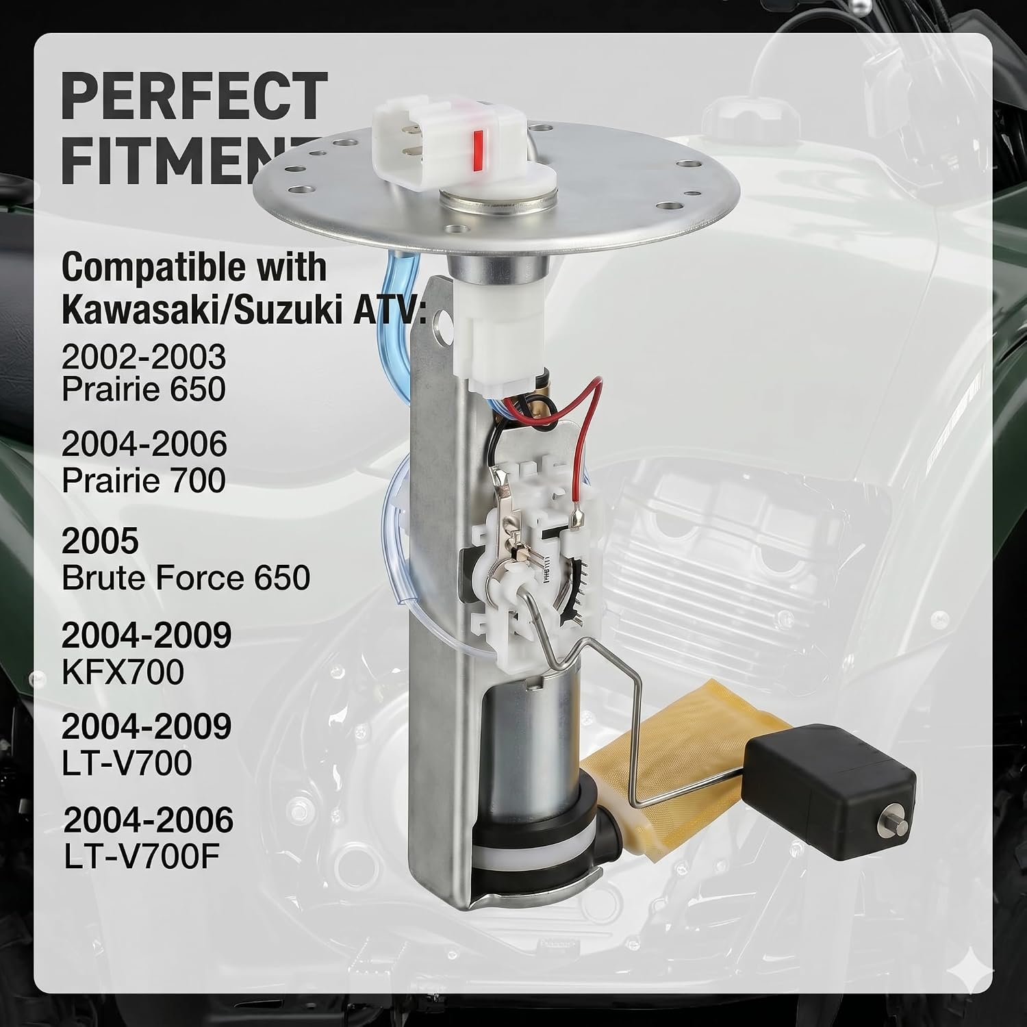 49040-0006 Fuel Pump Assembly Compatible with Kawasaki ATV Prairie 650 700