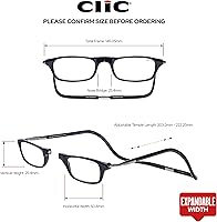 Vista 5 de Anteojos de lectura con sujección magnética, con estuche de microfibra de regalo, de Clic, XXL, Negro, 1