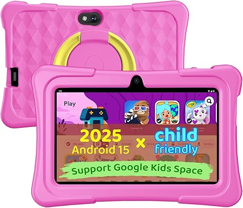 Miniatura 1 de aiprotablet Tableta para niños, tableta Android 15 de 7 pulgadas para niños, 8 GB+32 GB 1 TB expandir, tabletas de cuatro núcleos para niños