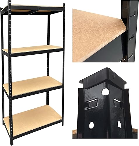 Miniatura 9 de Estantes de almacenamiento de metal para garaje, marco de acero resistente de 71 pulgadas, estante de almacenamiento multiusos con estantes