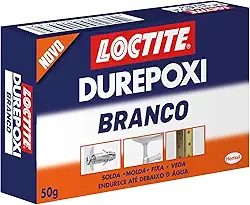 Loctite Massa Adesiva Durepoxi Branco, Massa Epóxi para reconstrução, modelagem, fixação e vedação, Resina Epóxi para uso doméstico, profissional e de artesanato, Cola Moldável, 1x50g