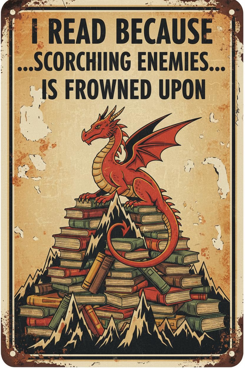Roasting People Frowned Upon Dragon Tin Sign, 8x12 Inch