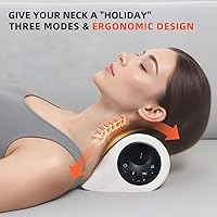 Vista 5 de Masajeador eléctrico mejorado de 6 niveles de intensidad de masaje con calefacción, masajeador portátil 4D, almohada de estiramiento cervical masaje