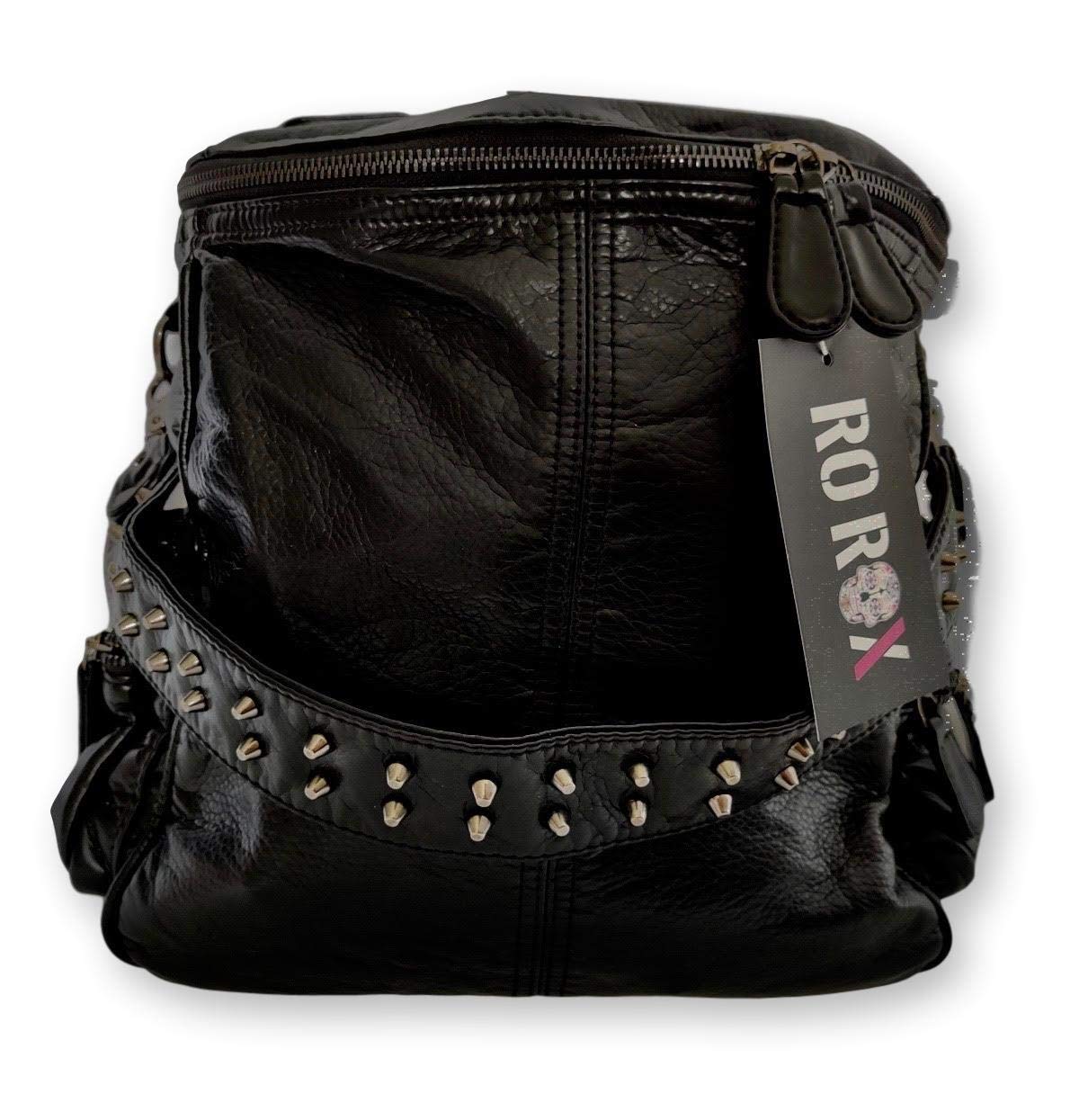 Ro Rox Calamity Damen PU Punk Goth Schule Rucksack mit Nieten