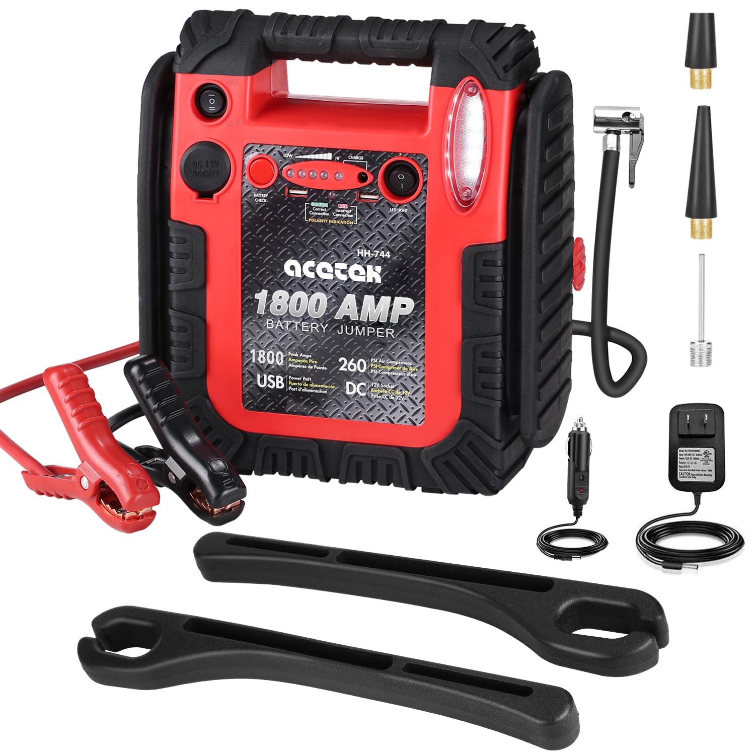 Amazon.com: 1800 Amp Jump Starter with Air Compressor, 20000 mAh