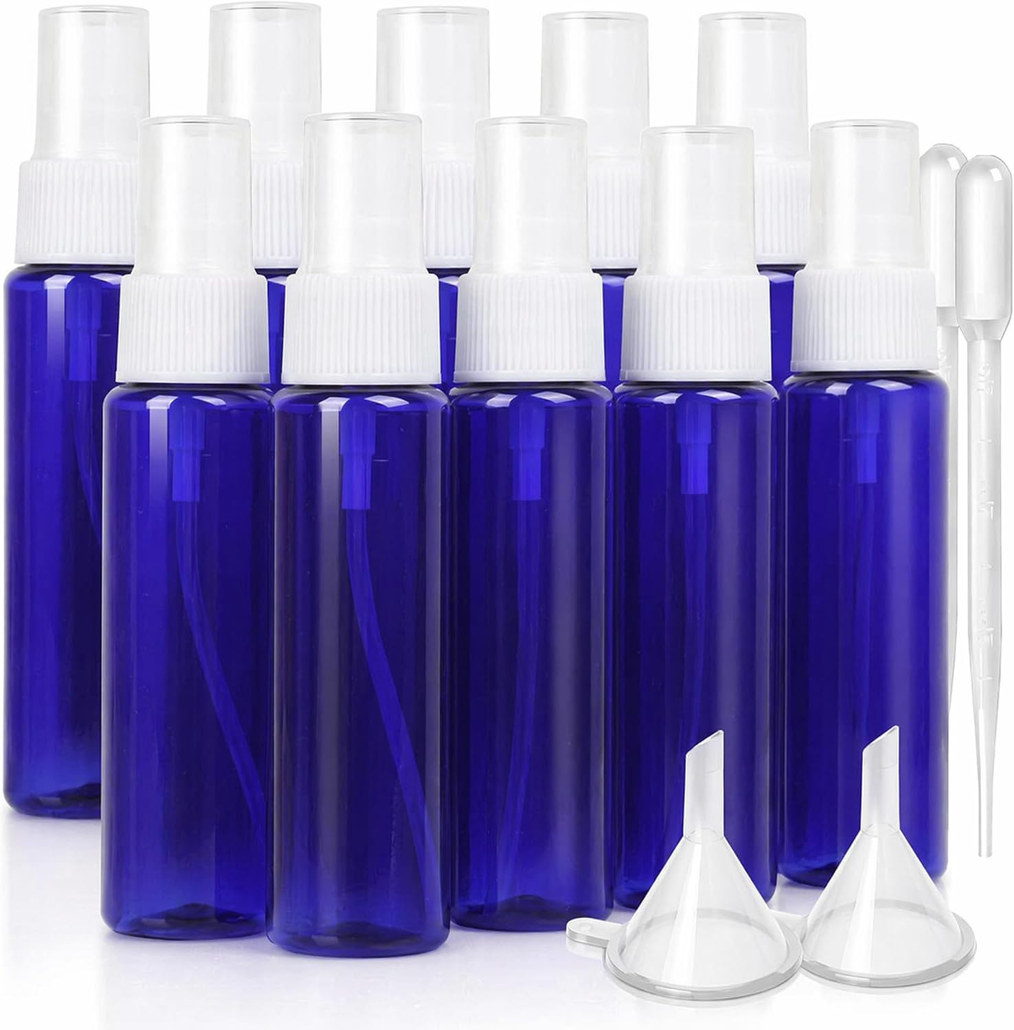 1oz Amber Spray Bottles, 10pcs Travel Size Plastic Empty Spray Bottles