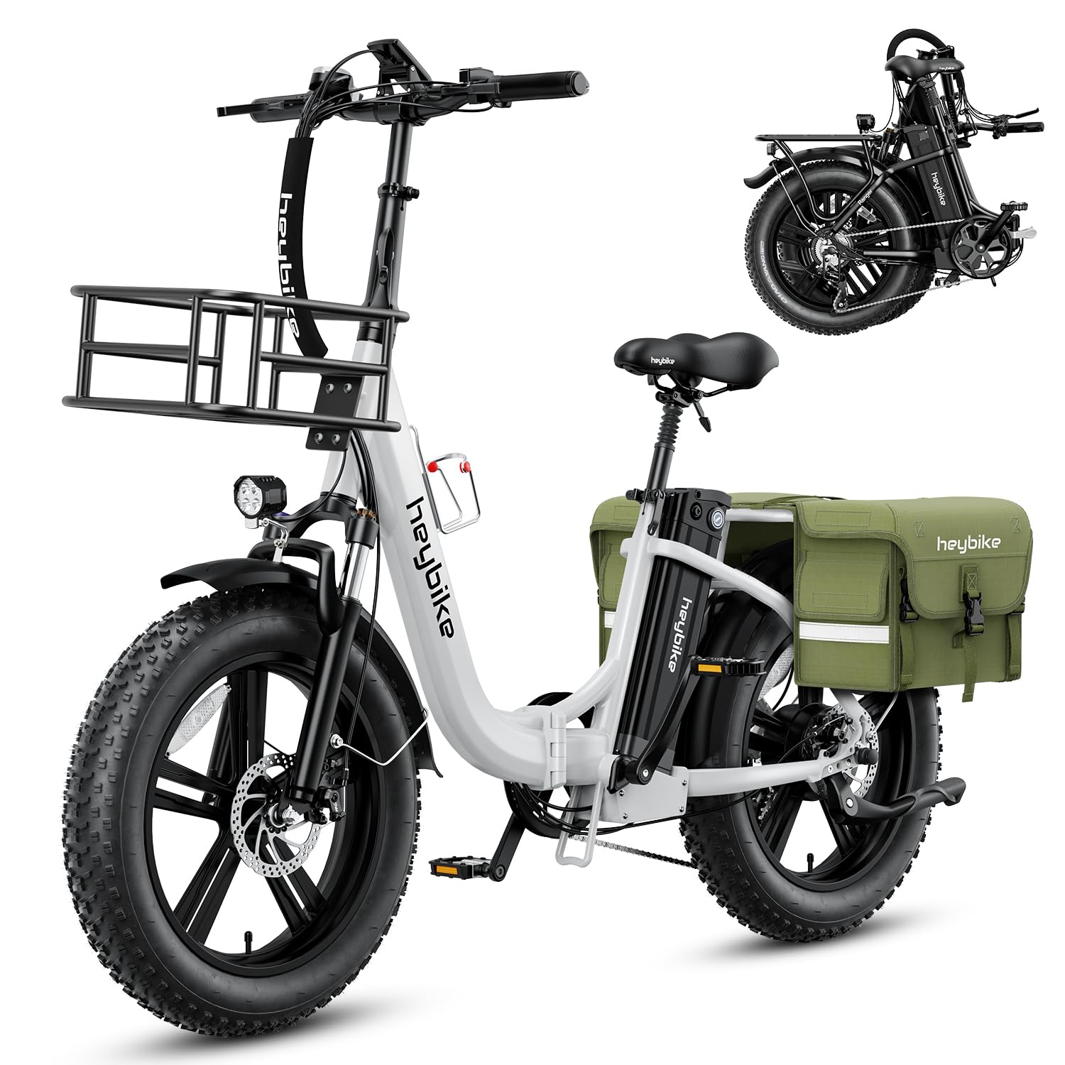 Heybike Ranger 2.0 Electric Bike for Adults with 1400W Motor Peak, 624Wh Removable Battery UL Certificated Folding Electric Bicycle with 20"×4" Fat Tire and Full Suspension